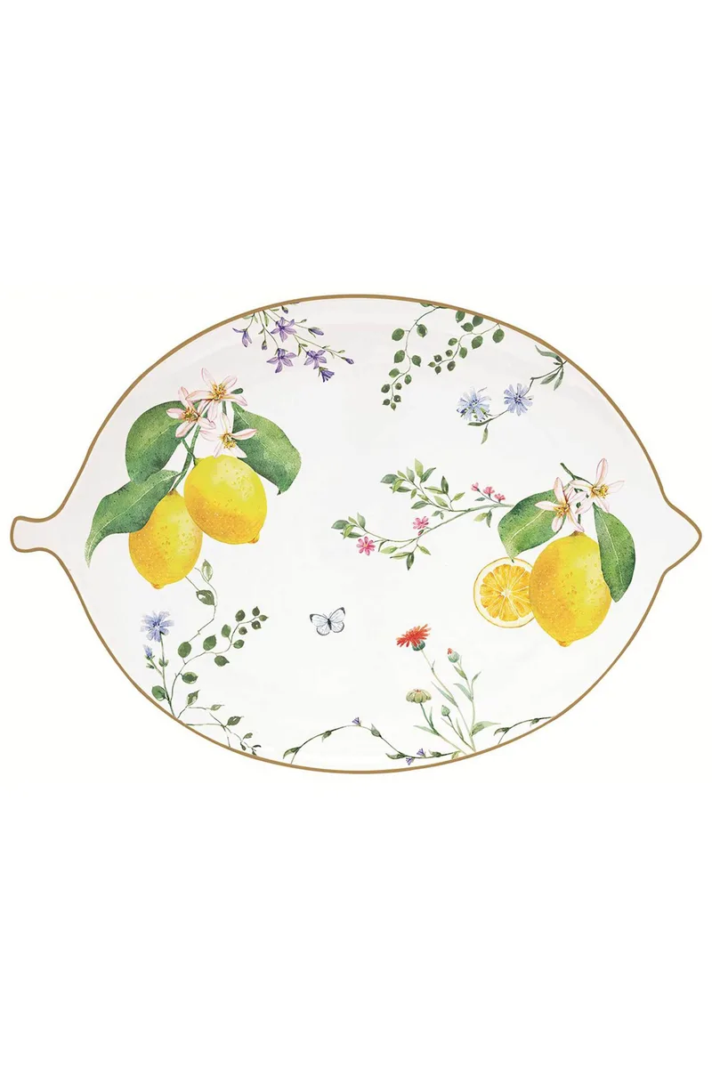 DOMUS HOMUS πιατέλα σερβιρίσματος "Fleurs Citrons" 25 x 18 cm - 20-21-454