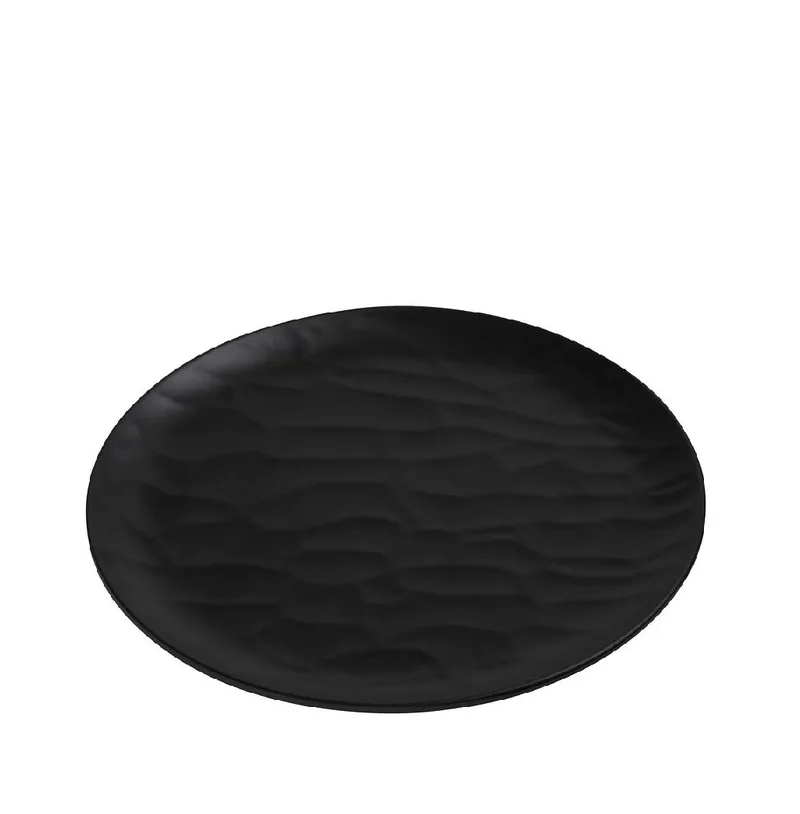 Πιάτο Φαγητού Ρηχό Μελαμίνης Black Wavy Matt ESPIEL 28εκ. MLB346K36-6 (Σετ 6 Τεμάχια) (Υλικό: Μελαμίνη, Χρώμα: Μαύρο, Μέγεθος: Μεμονωμένο) - ESPIEL - MLB346K36-6