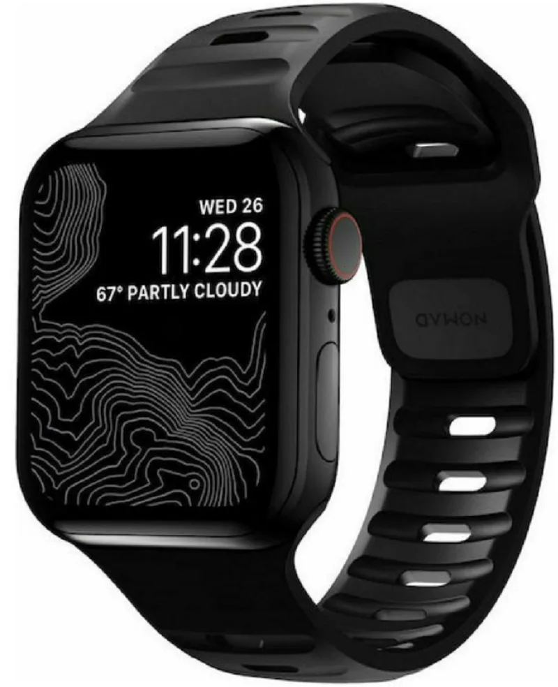 Nomad Αδιάβροχο Λουράκι Σιλικόνης Sport Band - Apple Watch Ultra/SE/11/10/9/8/7/6/5/4 (49/46/45/44mm) - M/L - Black (NM1AM10000)