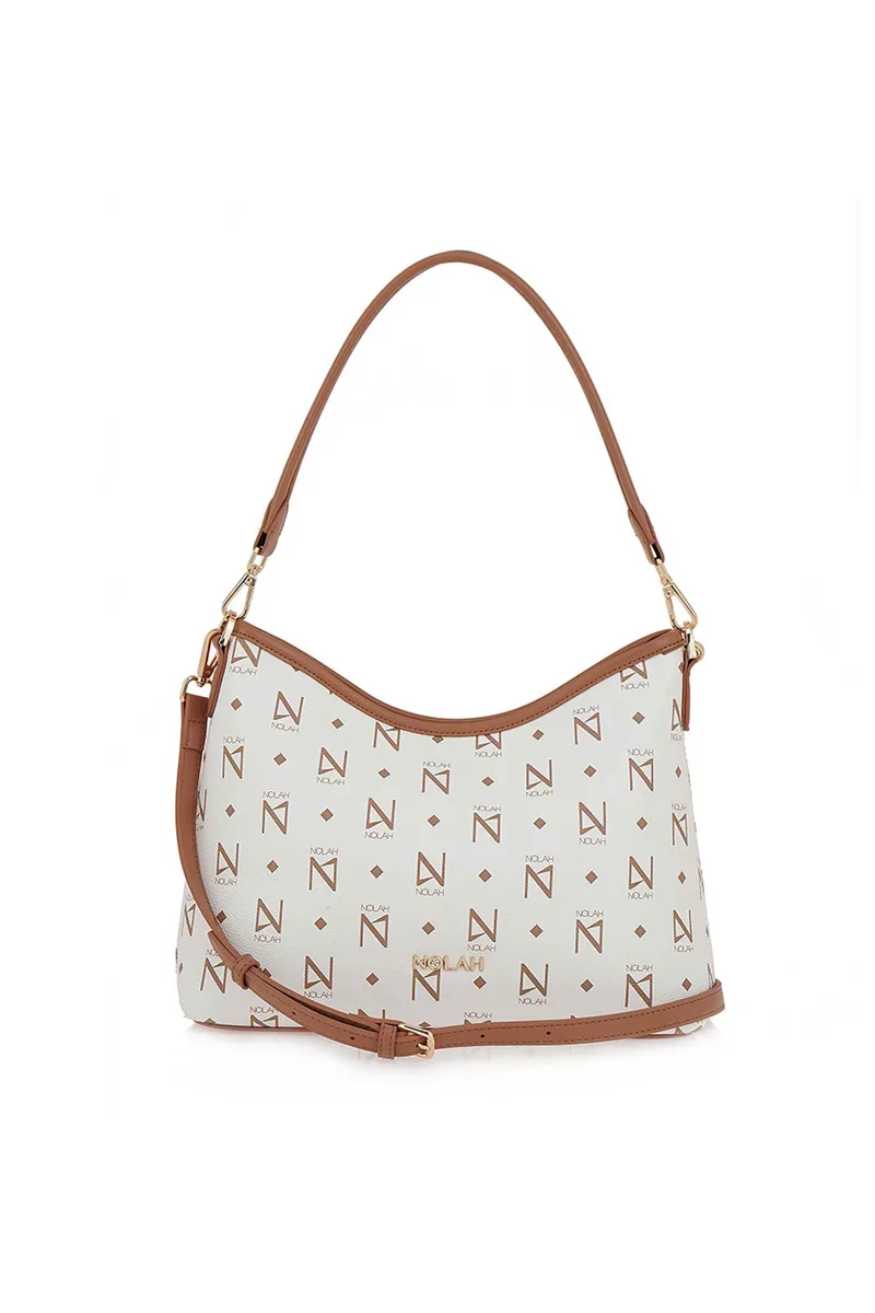 Nolah γυναικεία τσάντα ώμου με all-over logo print - W606A30690F0 Λευκό