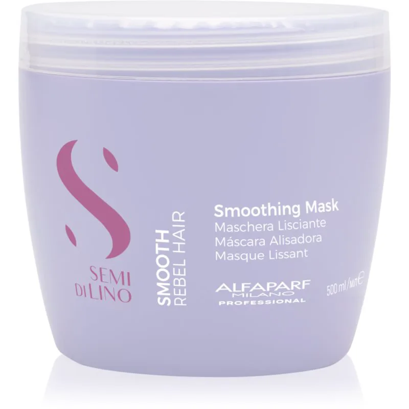 Alfaparf Milano Semi di Lino Smooth λειαντική μάσκα για ατίθασα και κρεπαρισμένα μαλλιά 500 ml