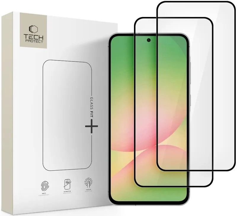 Tempered Glass Samsung Galaxy A56 / A36 Tech-Protect Glass Fit+ Full Face Αντιχαρακτικό Γυαλί Προστασίας Οθόνης 2 Τεμάχια - Black (5906302362059)