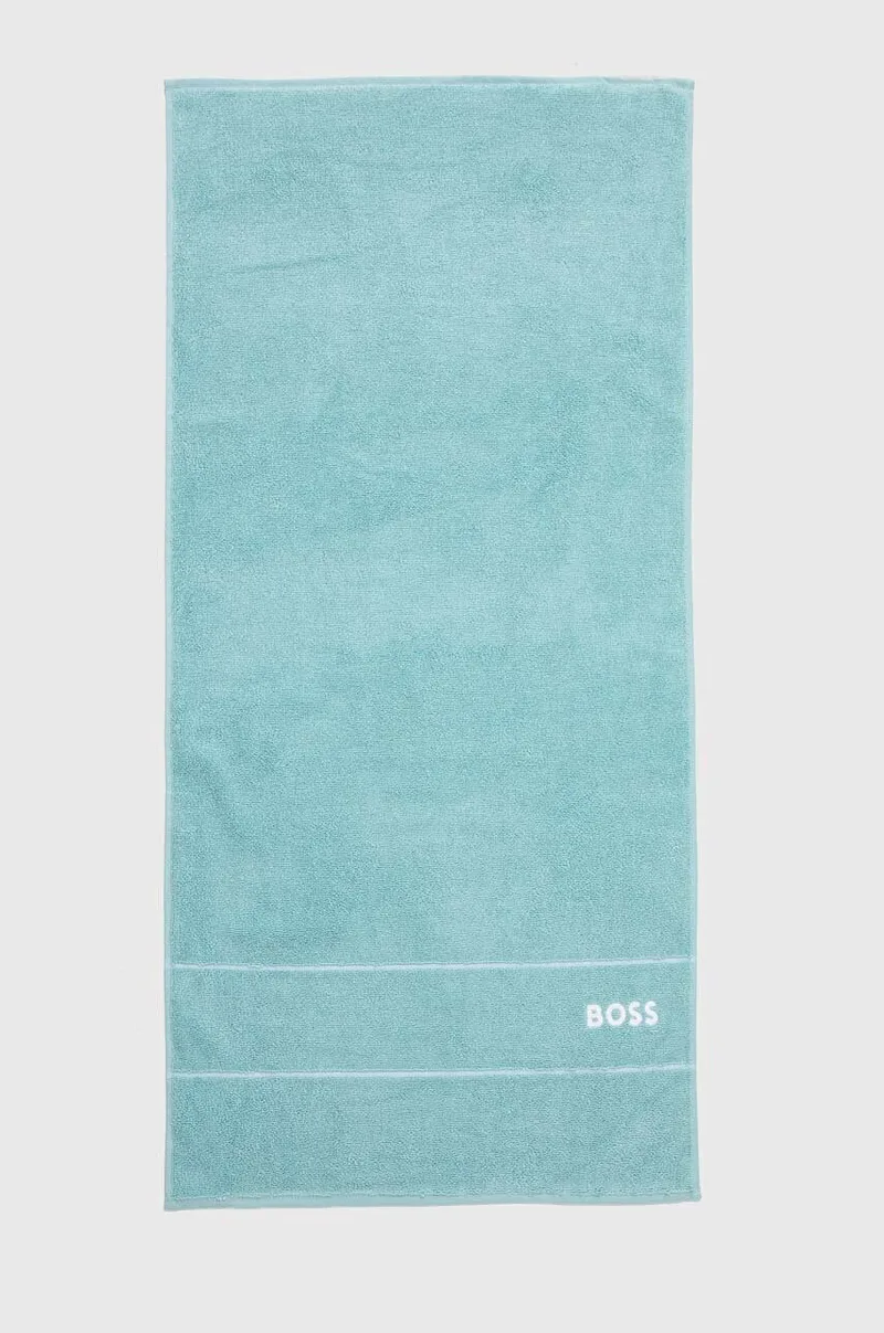 Μικρή βαμβακερή πετσέτα BOSS Plain Aruba Blue 50 x 100 cm