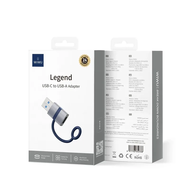 WiWU USB-C to USB Adapter Grey (C052)