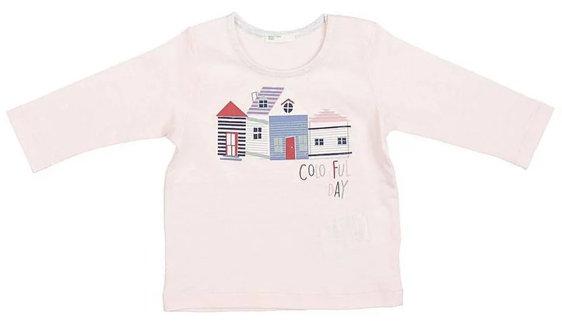 ΜΠΛΟΥΖΑ ΜΑΚΡΥΜΑΝΙΚΗ BENETTON BY THE SEA 1 BB ΡΟΖ (68 CM)-(6-9 ΜΗΝΩΝ)