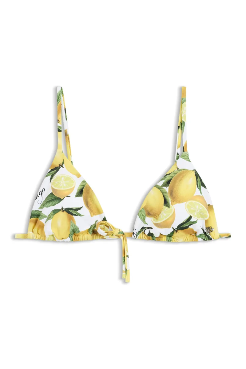 Hugo Boss γυναικείο μαγιό μπικίνι τοπ triangle με print "Fancy" - 50561313 Κίτρινο