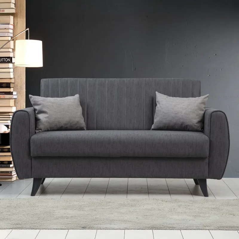 Διθέσιος Καναπές-Κρεβάτι Alkon - Dark Grey 730Mst1104 (158x86x77)