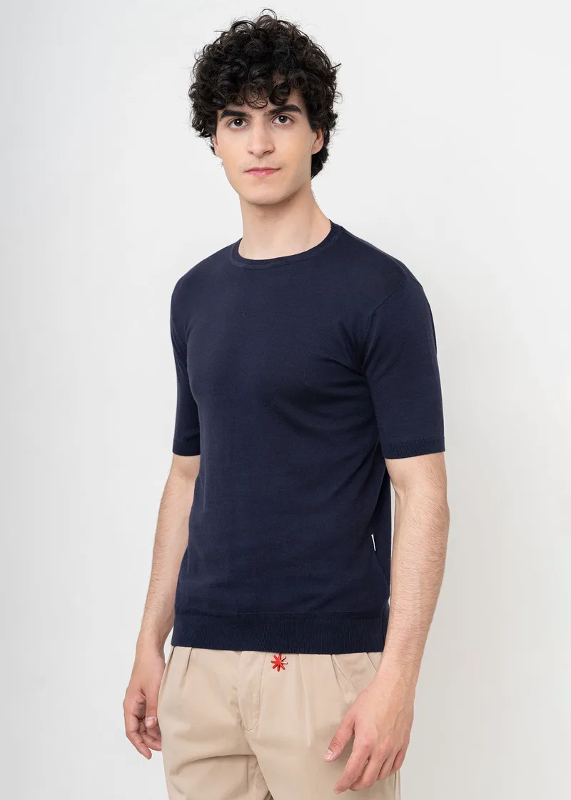 Hamaki Ho Μπλούζα της σειράς Knit - ME3135H Blue
