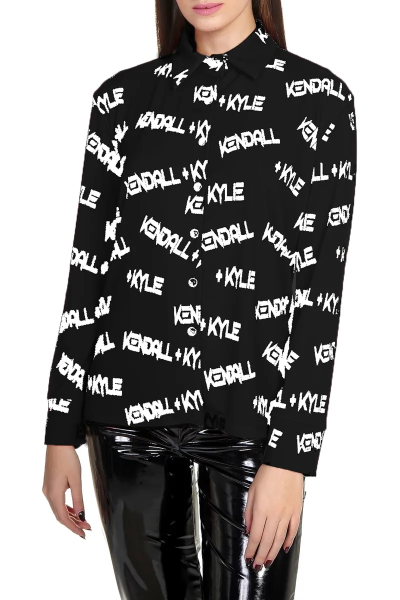 Πουκάμισο Μακρυμάνικο Kendal + Kylie Goth Print KKW3714101-BLACK Γυναικείο