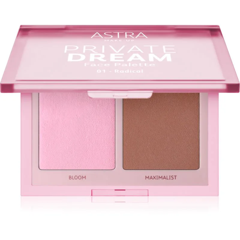 Astra Make-up Private Dream Palette Blush and Bronzer μπρονζερ και ρουζ απόχρωση 01 radical 7 γρ