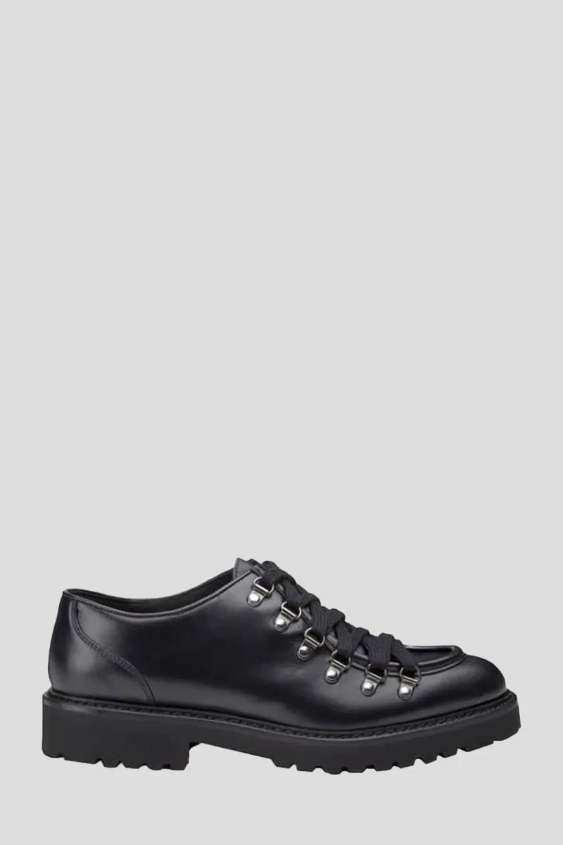DOUCAL'S Ανδρικό Μαύρο Lace-up Hook Shoes