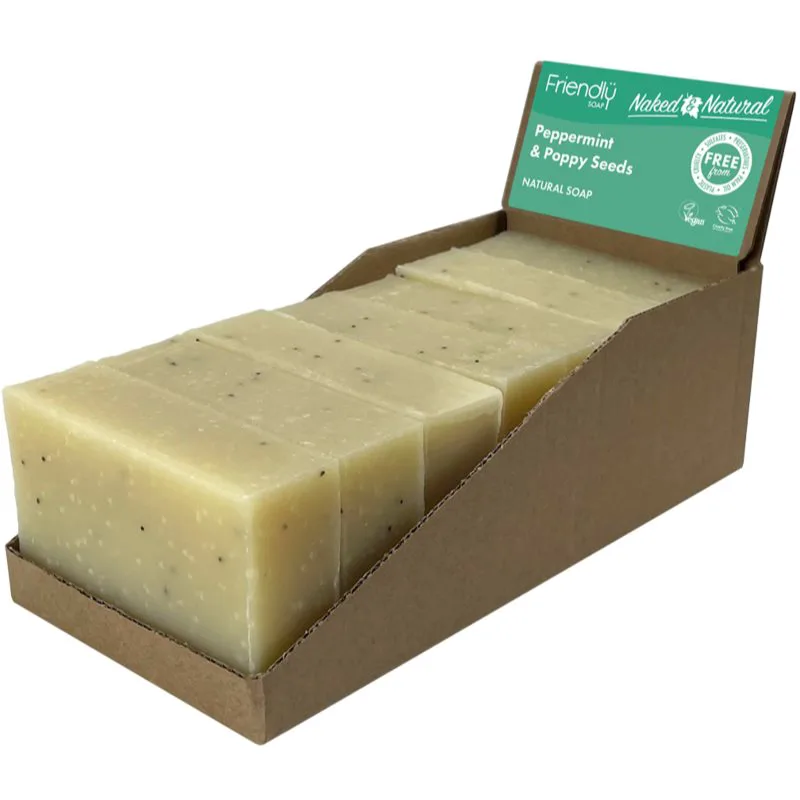Friendly Soap Natural Soap Peppermint & Poppy Seeds φυσικό σαπούνι 7x95 γρ