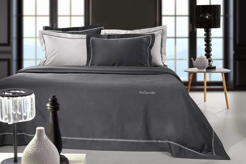 Σεντόνια Σετ 4τμχ Βαμβακoσατέν King Size Blend Anthracite 270x280εκ. Guy Laroche (Ύφασμα: Βαμβακοσατέν, Τύπος κατωσέντονου: Χωρίς Λάστιχο, Χρώμα: Ανθρακί, Μέγεθος: King Size) - Guy Laroche - 5206480585050