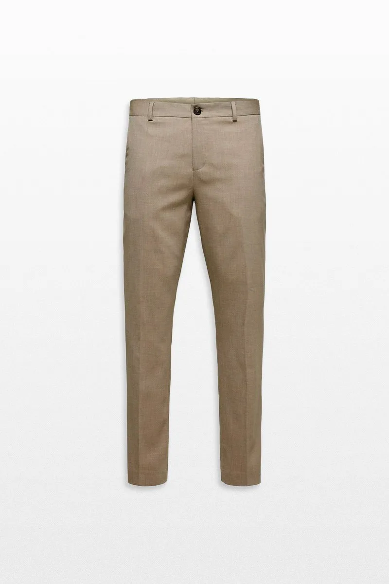SELECTED HOMME Ανδρικό Μπεζ Elastic Slim Fit Pants