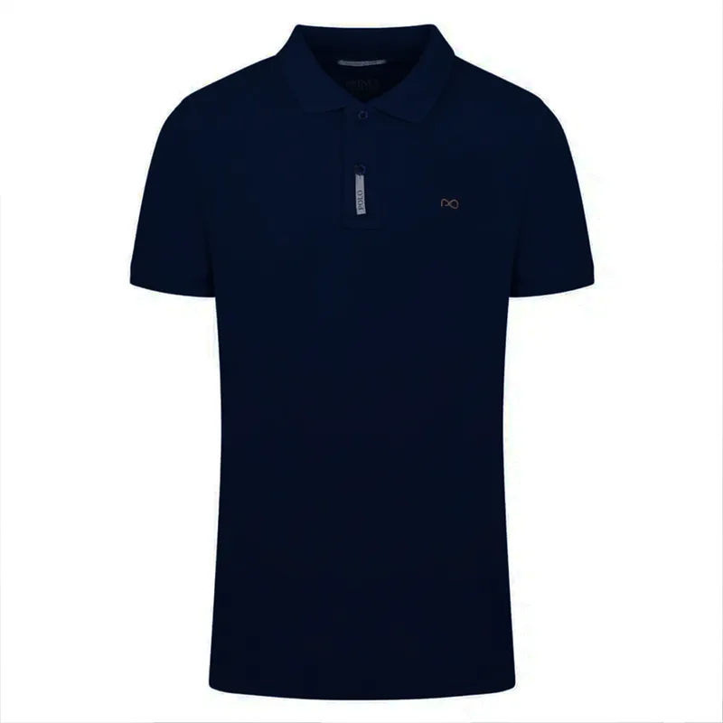Brand New Polo Double Pique Μπλε Σκούρο 100% Cotton (Regular Fit)