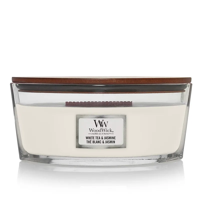 Woodwick Elipse Candle White Tea & Jasmine Universal
