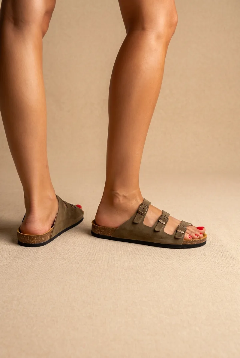 Plakton Άνετα σανδάλια - 186456 - Khaki Green Suede