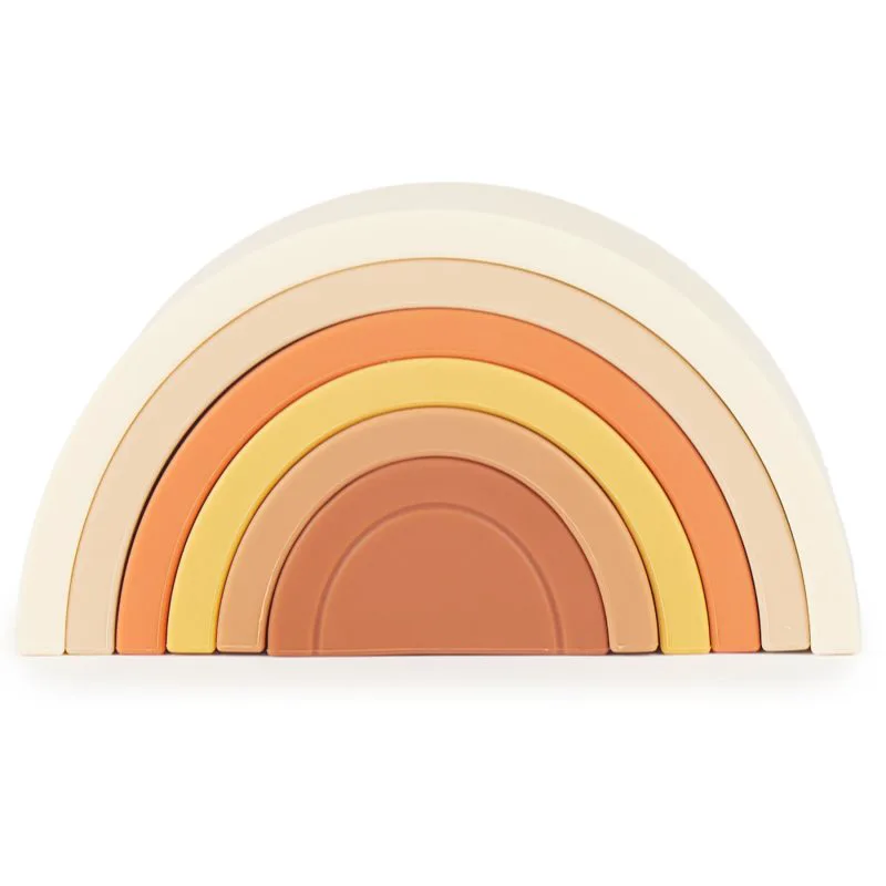 Bieco Silicone Rainbow ξύλινο παιχνίδι ουράνιο τόξο 12 m+ Chocolate Bliss 6 τμχ