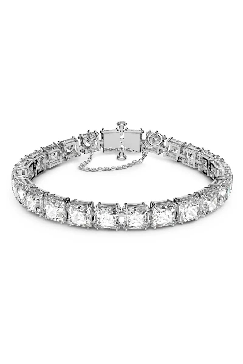 Swarovski γυναικείο βραχιόλι λευκό, επιμετάλλωση ροδίου "Tennis Matrix" - 5599202