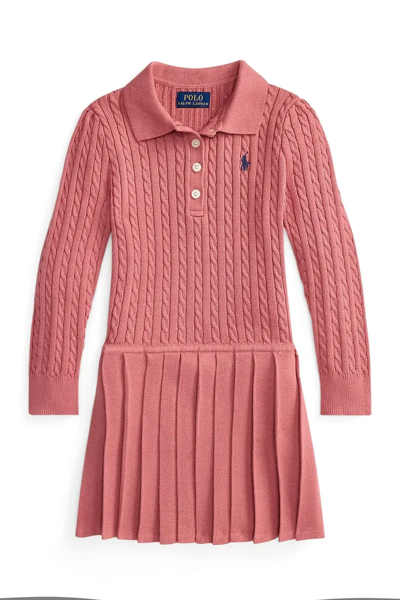 Polo Ralph Lauren πλισέ φόρεμα βαμβακερό