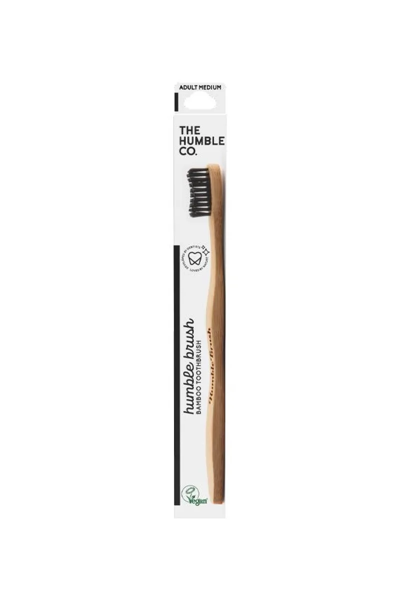 Οδοντοβουρτσα απο Bamboo Μετρια The Humble Co. Μαύρο