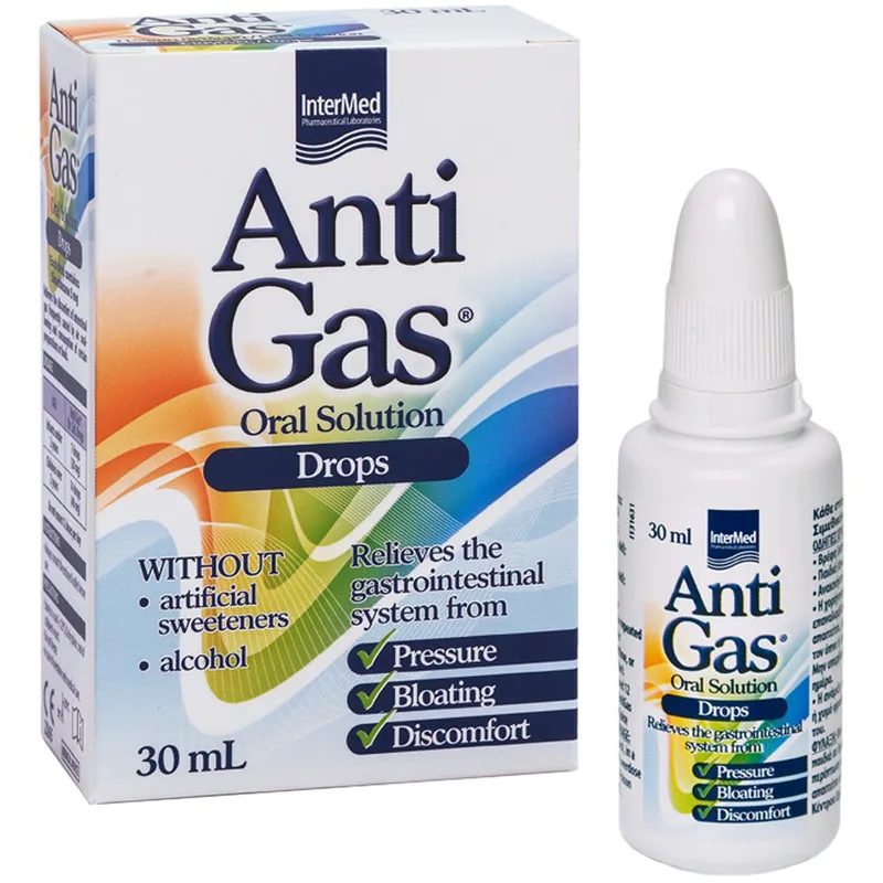 Intermed Antigas Drops Συμπλήρωμα Διατροφής σε Σταγόνες για την Ανακούφιση του Βρεφικού Κολικού & του Αισθήματος Δυσφορίας 30ml