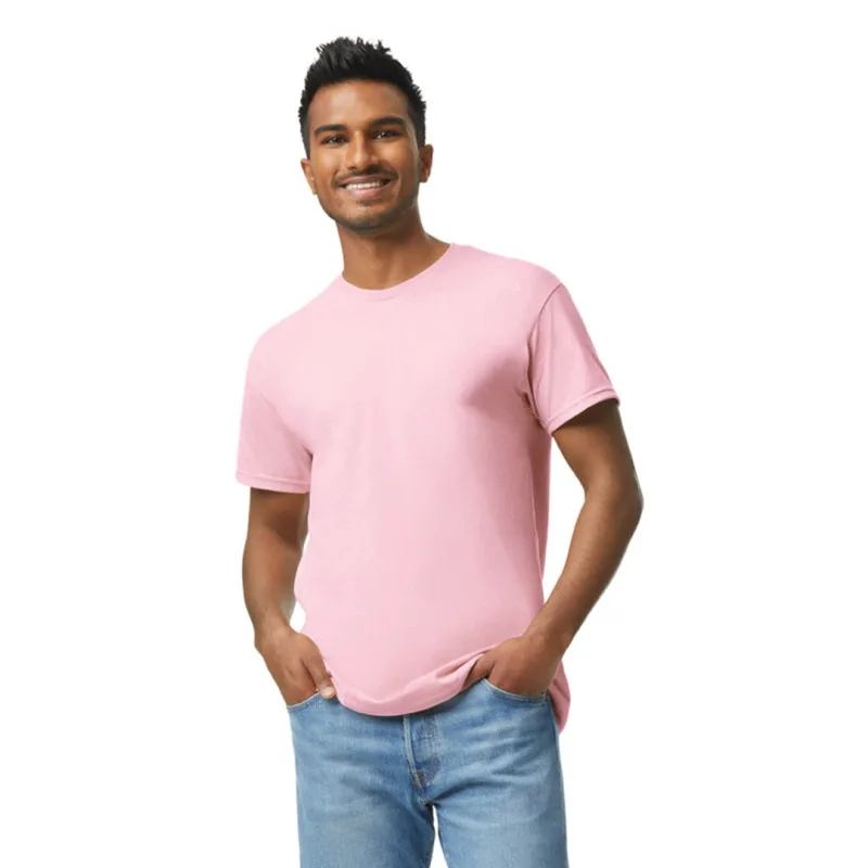 Μονόχρωμο βαμβακερό t-shirt - Light Ροζ