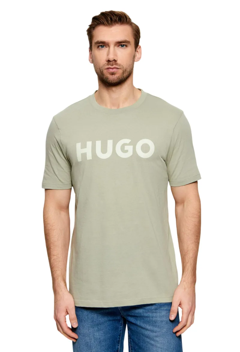 ΑΝΔΡΙΚΟ T-SHIRT HUGO DULIVIO ΚΟΝΤΟΜΑΝΙΚΟ ΜΕ ΤΥΠΩΜΑ ΑΝΟΙΧΤΟ ΠΡΑΣΙΝΟ
