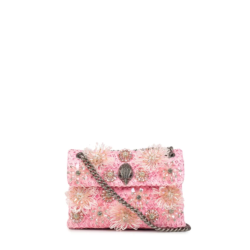 Shoulder Bags γυναικεία Kurt Geiger Ρόζ 5603498999 Raffia Mini Kensington 261