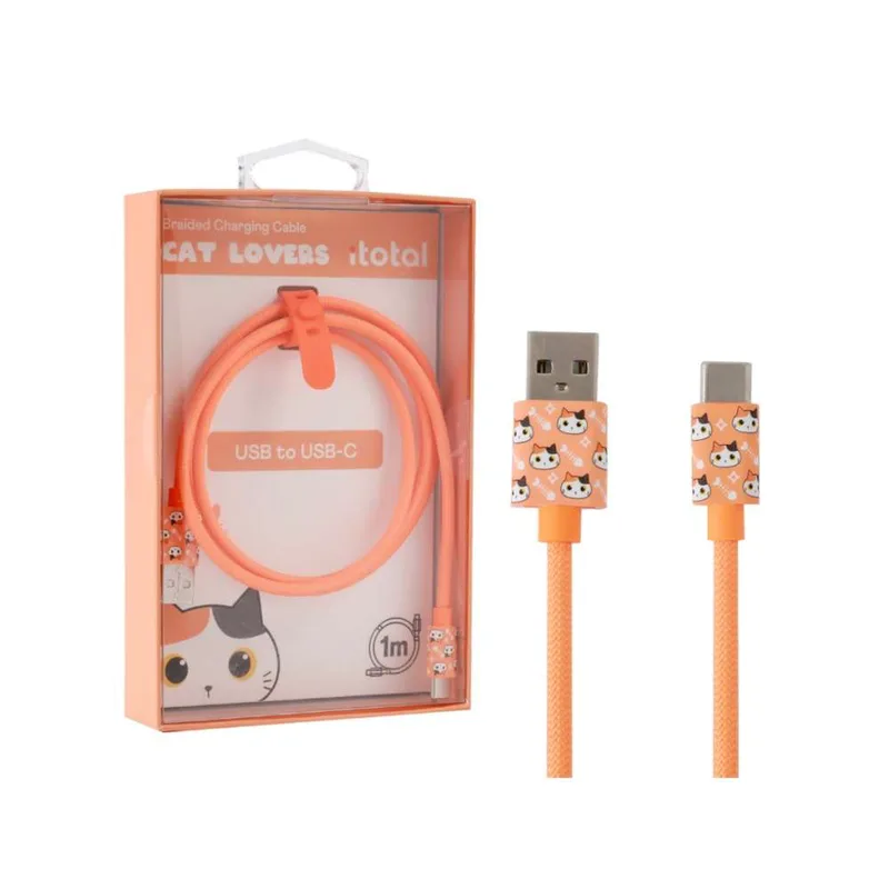 I-Total Καλώδιο Φόρτισης XL2725 Πορτοκαλί Cat USB-USB C