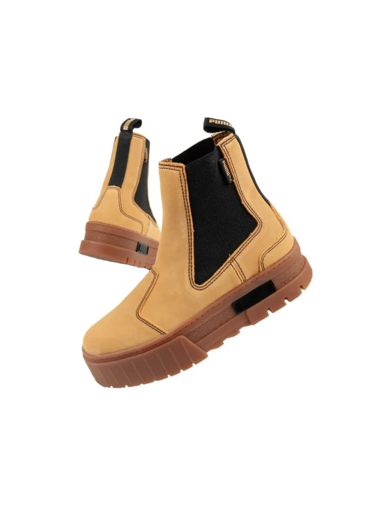 Puma Meyze Chelsea Γυναικεία Flatforms Μποτάκια Κίτρινα 382829-04