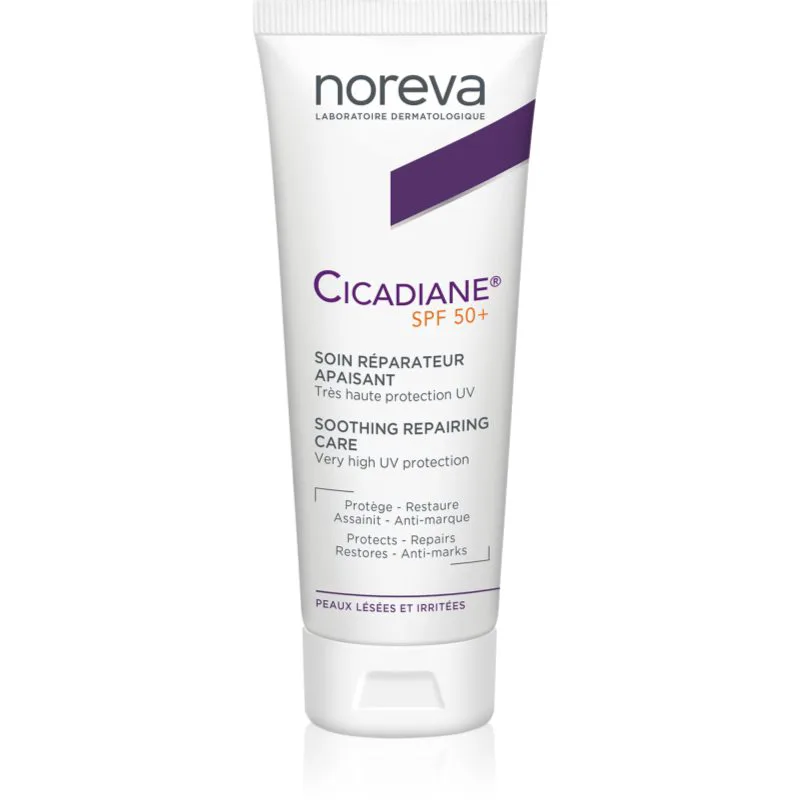 Noreva Cicadiane Soothing Repairing Care αντηλιακή κρέμα για σώμα και πρόσωπο SPF 50+ 40 ml