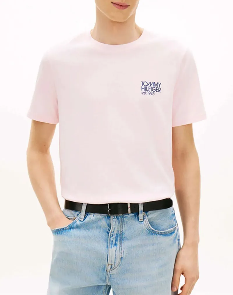 TOMMY HILFIGER JAZZ BACK GRAPHIC TEE MW0MW42394-TPB LightPink