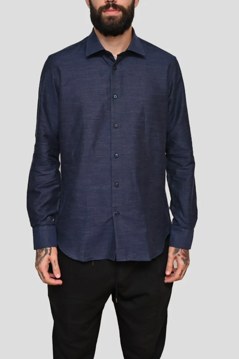 MIRCAM Ανδρικό Μπλε Classic Shirt In Dark Blue