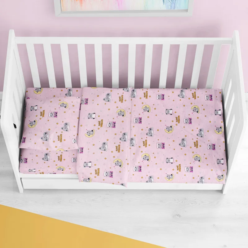 Σεντόνια Κούνιας Σετ Dimcol Dreams 550 Ροζ 120x160