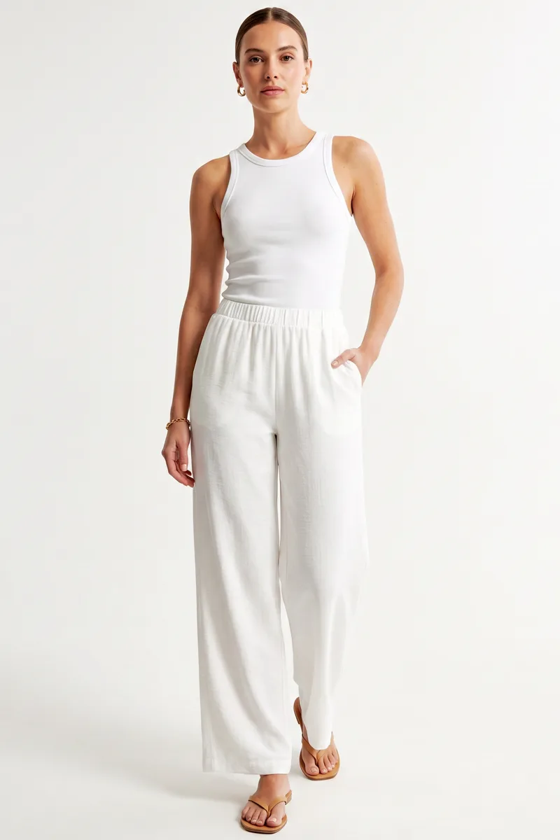 ΕΚΡΟΥ ΠΑΝΤΕΛΟΝΑ LINEN-LOOK