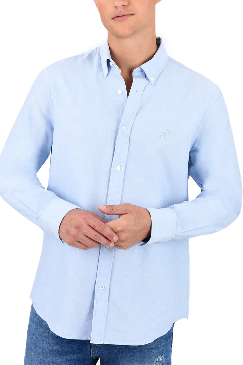 Πουκάμισο Μακρυμάνικο Aeropostale Essential Plain Oxford NF532-BLUE Ανδρικό