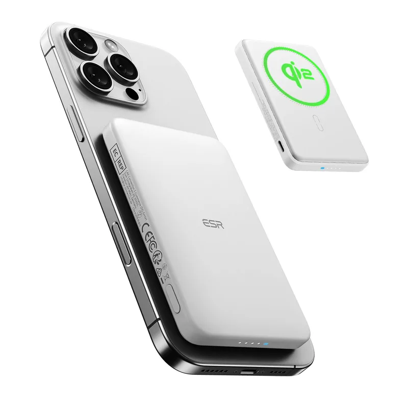 ESR Qi2 MagSlim MagSafe PowerBank 10000mAh White