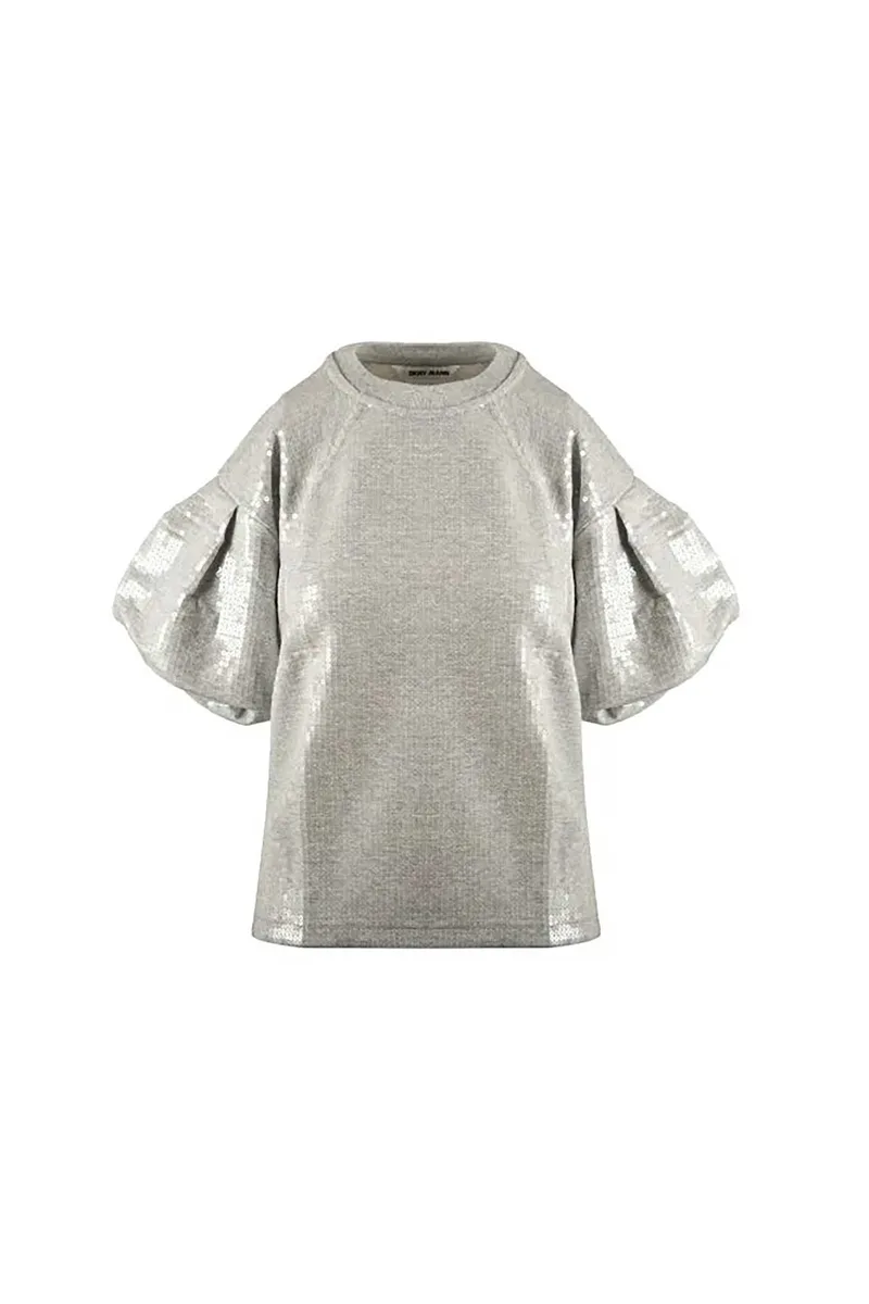 DKNY γυναικεία μπλούζα με παγιέτες - DJ6T1670 Γκρι