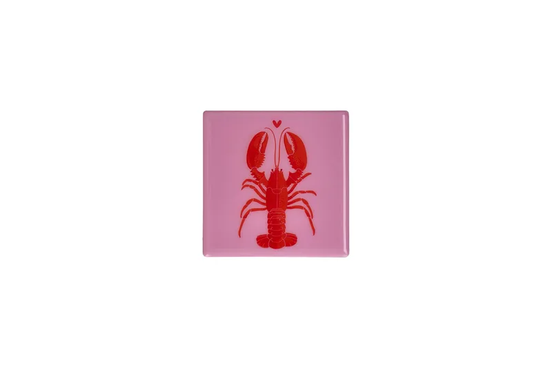 Love Tiles, coaster, Motive: lobster, pink