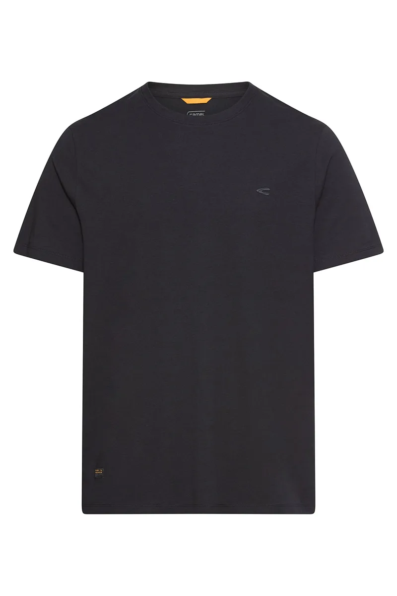 ΑΝΔΡΙΚΟ T-SHIRT CAMEL ACTIVE FLEXXXACTIVE ΚΟΝΤΟΜΑΝΙΚO ΣΤΡΟΓΓΥΛΗ ΛΑΙΜΟΚΟΨΗ ΣΚΟΥΡΟ ΜΠΛΕ