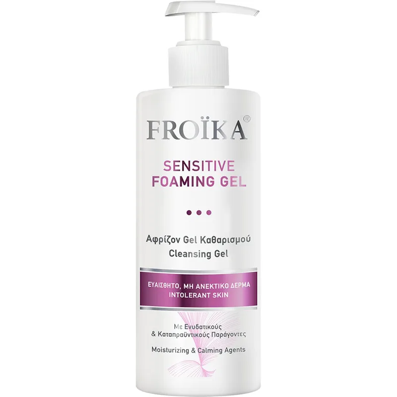 Froika Sensitive Foaming Cleansing Gel Ήπιο Αφρίζον Gel Καθαρισμού Καθημερινής Χρήσης Προσώπου & Σώματος με Ενυδατικούς & Καταπραϋντικούς Παράγοντες με Αντλία 400ml