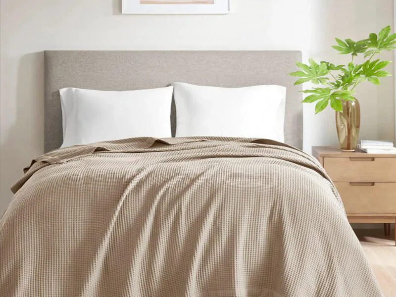 Κουβέρτα Πικέ 320gsm Βαμβακερή Hotel Γαρύφαλλο - Μπεζ, 180x240