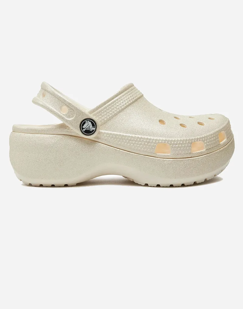 CROCS Classic Platform Glitter ClogW 207241-0WV Ecru