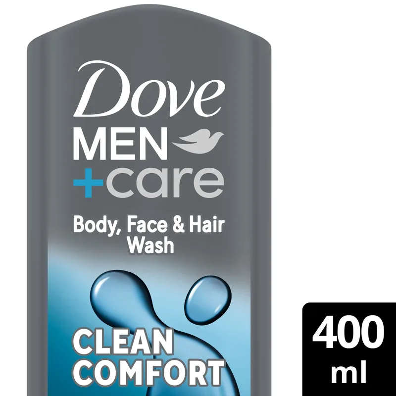 Dove Men+ Care Hydrating Clean Comfort 3 in 1 Wash Ανδρικό Αφροντούς για Σώμα, Πρόσωπο & Μαλλιά για Ενυδάτωση Μακράς Διάρκειας 400ml