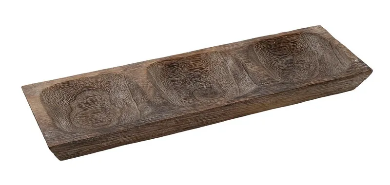 Ξηροκαρπιέρα 3 Θέσεων Ξύλινη ESPIEL 45x13x4εκ. XYP309 (Υλικό: Ξύλο, Χρώμα: Καφέ) - ESPIEL - XYP309