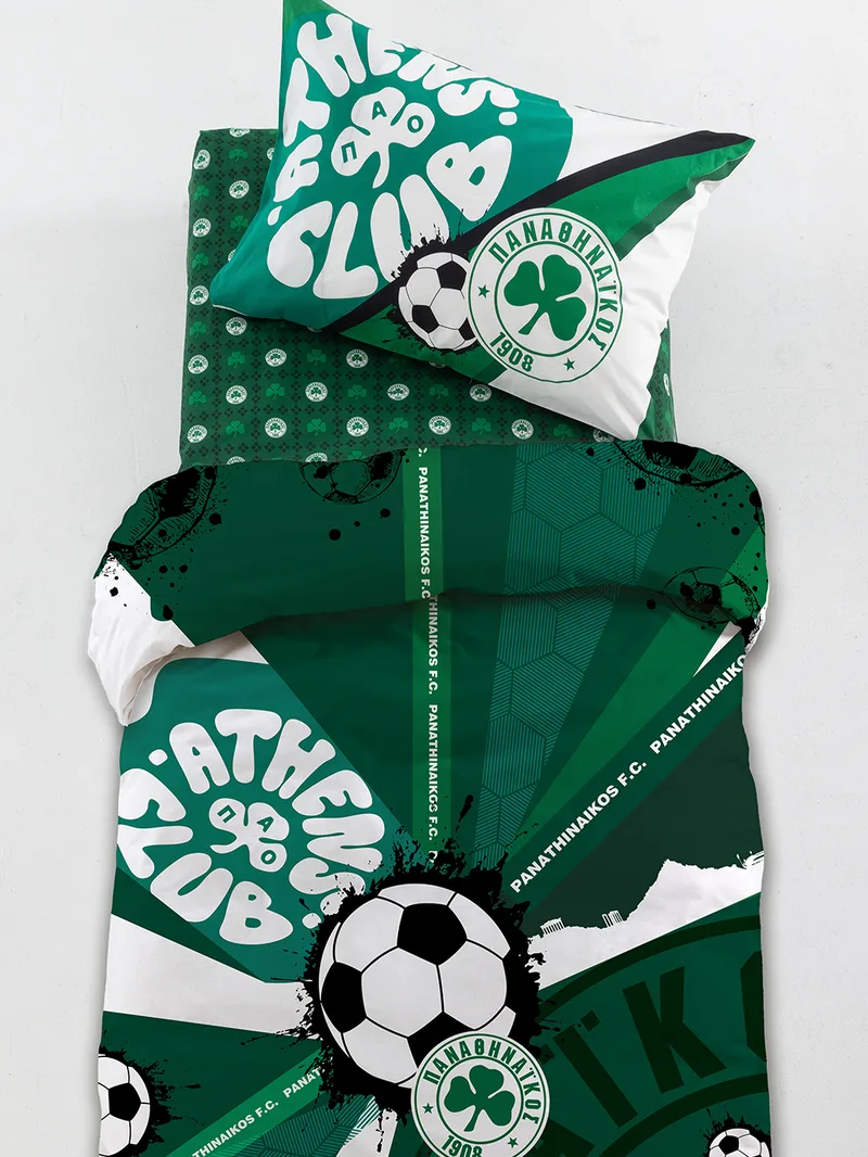 Σετ Μονά Σεντόνια Panathinaikos F.C. 110Χ200+30 FC12 Με Λάστιχο