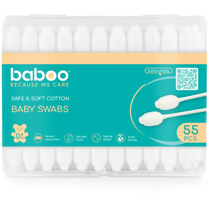 Baboo Baby Swabs μπατονέτες για παιδιά από τη γέννηση 55 τμχ