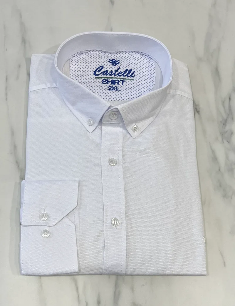 Ανδρικό λευκό κλασικό πουκάμισο Oxford Plus Size CA2524W