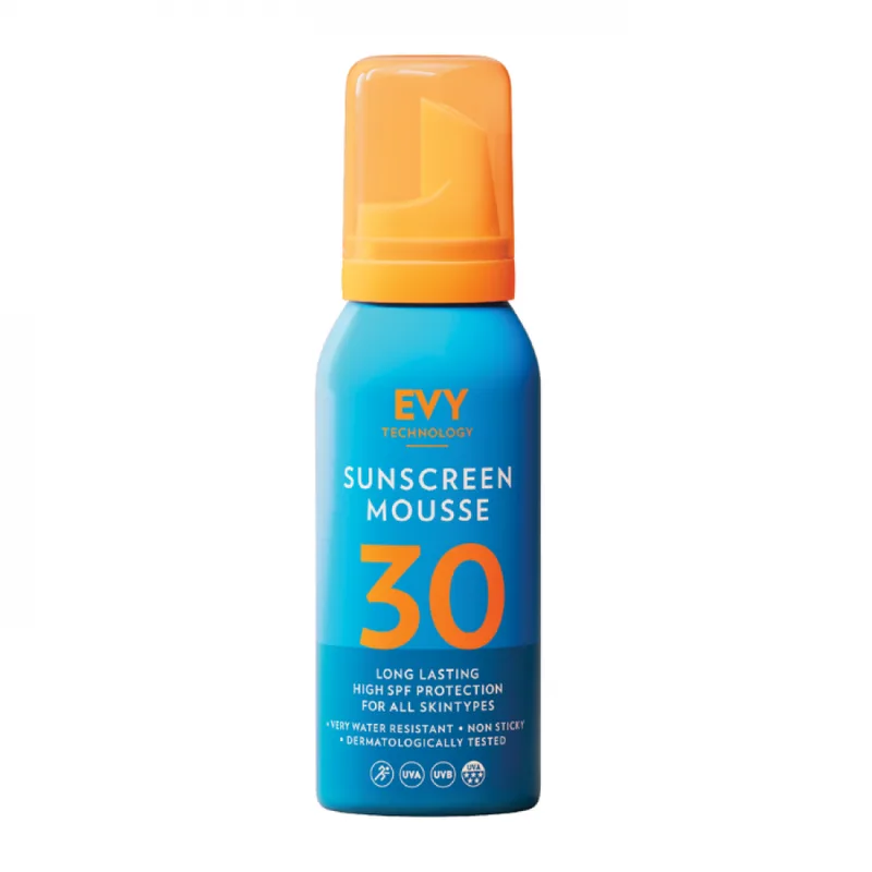 EVY Technoology Sunscreen Mousse Αντηλιακή Μους Μακράς Διαρκείας Για Πρόσωπο Και Σώμα SPF30 100ml
